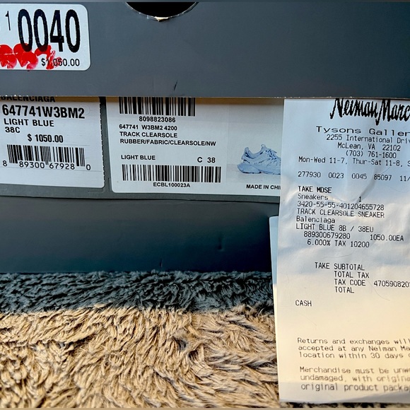 Authentic Balenciaga Track Runner Sneakers Clear Sole Light Blue Size 38 - Picture 9 of 11